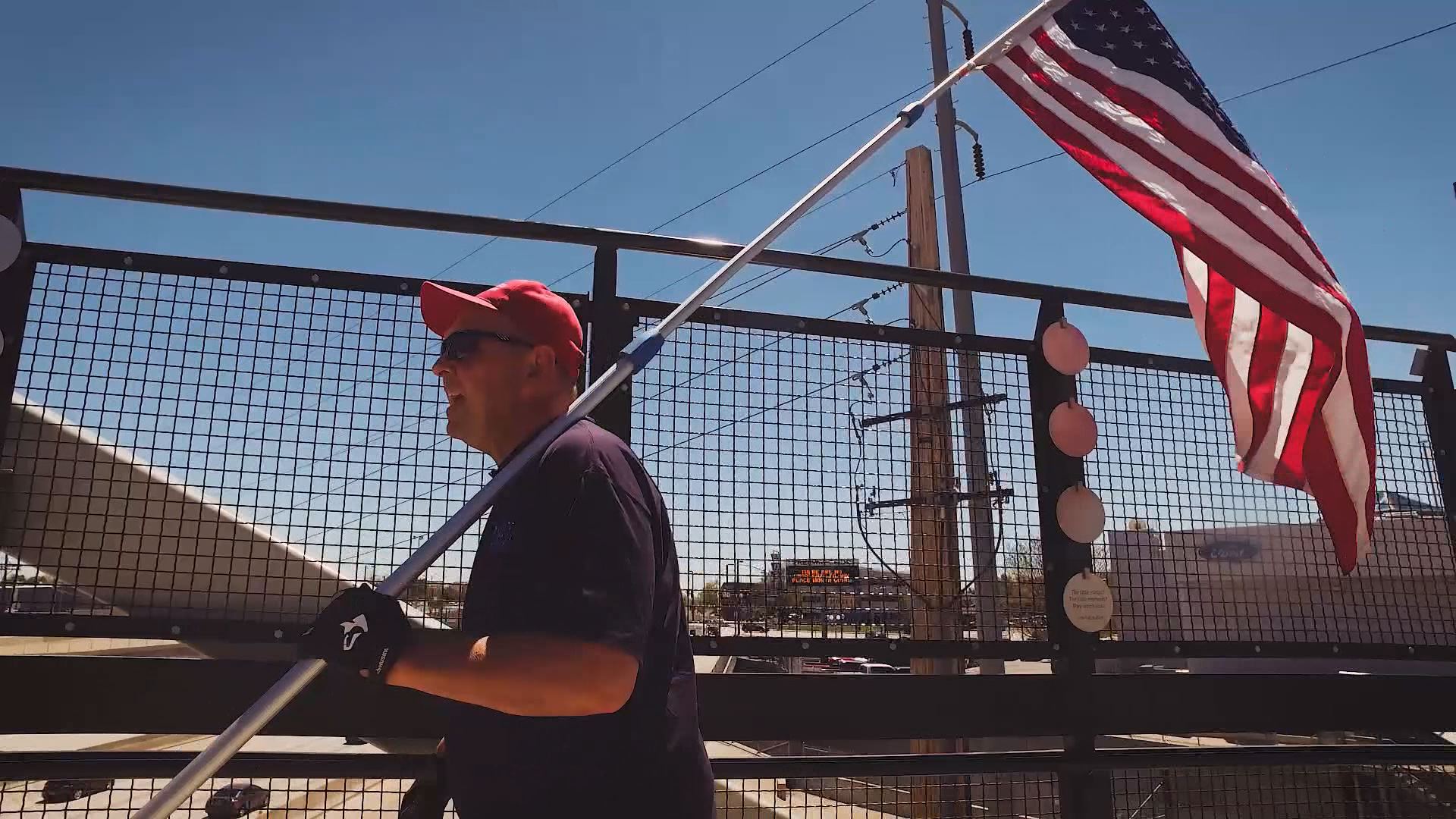 Meet 'the flag guy' you've seen waving his American flag over highways around Denver